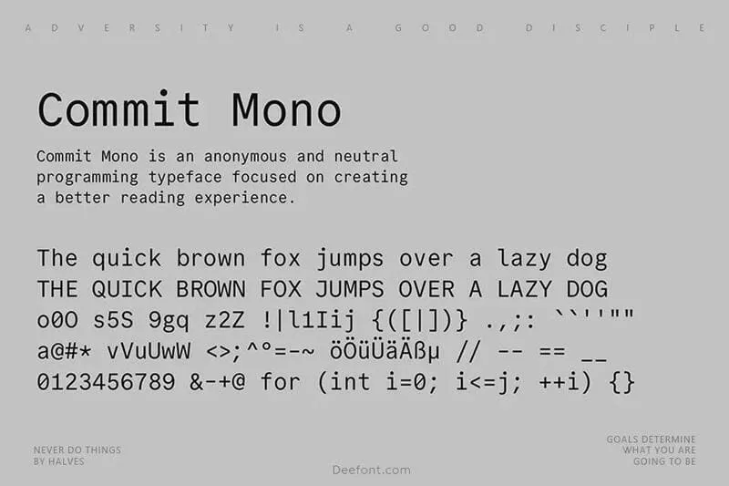 Commit Mono Font